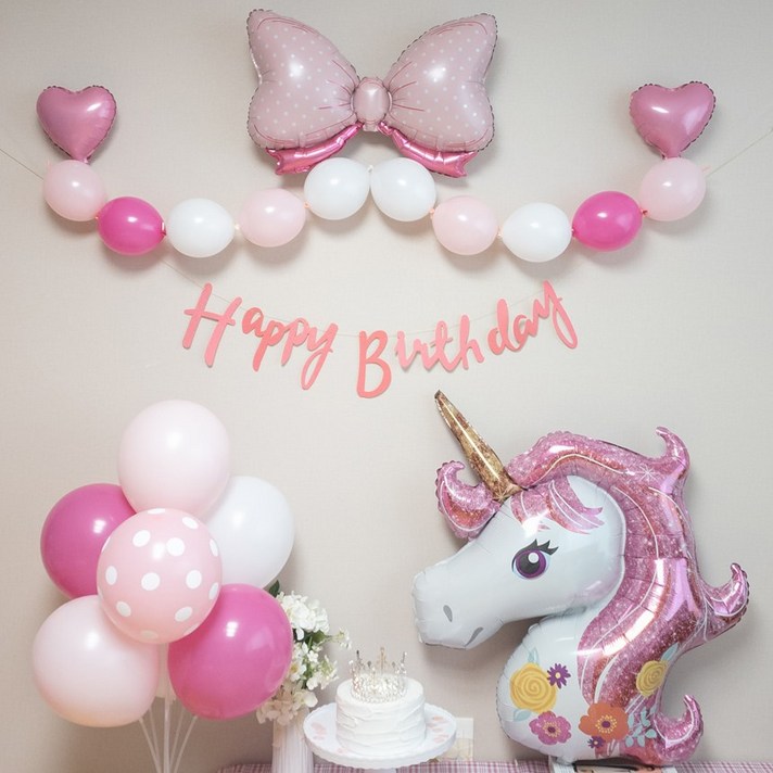 연지마켓 생일풍선 생일파티용품 리본풍선 세트 연지마켓 생일풍선 생일파티용품 리본풍선 세트