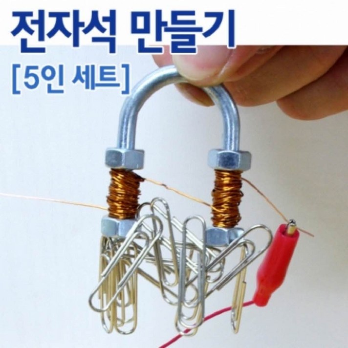WT 교구 초등 과학 키트 전자석 만들기 5인용 실험 상자, 단일 수량