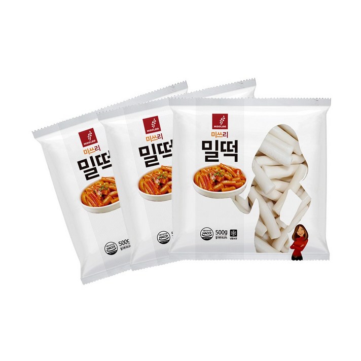 미쓰리 떡볶이 밀떡, 3개, 500g