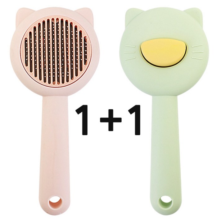 해피펫밀리 11 반려동물 원터치 브러쉬 강아지 고양이 겸용