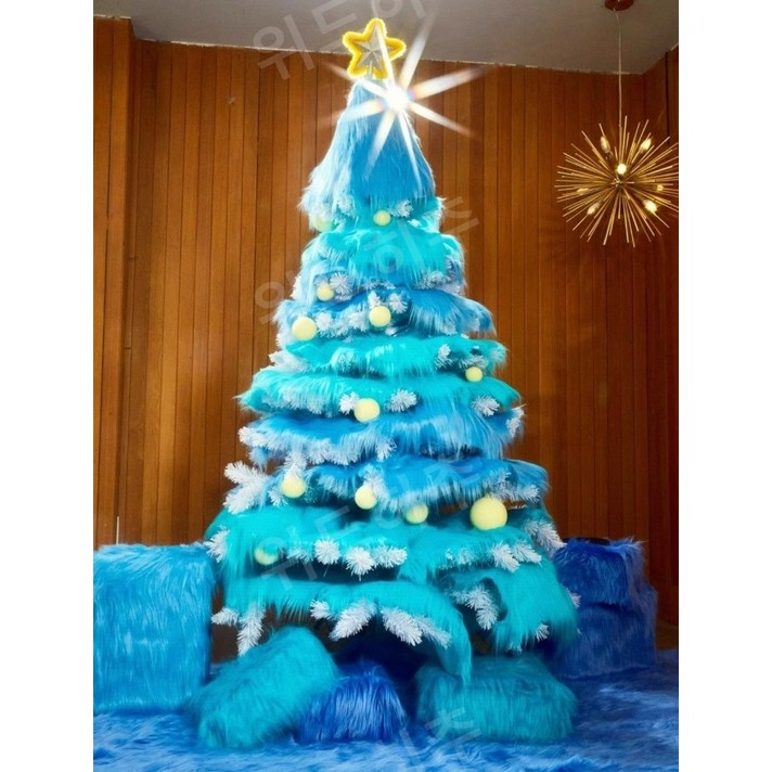 크리스마스 트리 카페 트리 바 숍 장식 트리 120 150 180 200, 블루 크리스마스 트리 1.8미터, 1개