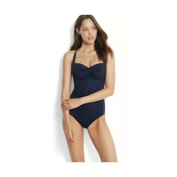 125482 씨폴리 Twist Halter One Piece 수영슈트 - 여자 - 16 AU 12 US Indigo