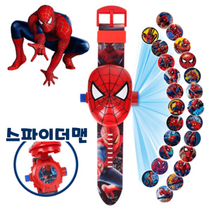 쫑여시 2021 어린이 손목시계 캐릭터 6종 빔영상시계, 아이언맨