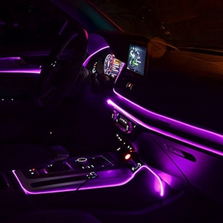 NEW 앰비언트 무드등 신형 EL와이어 광섬유 실내등 LED 무소음, 퍼플1M세트