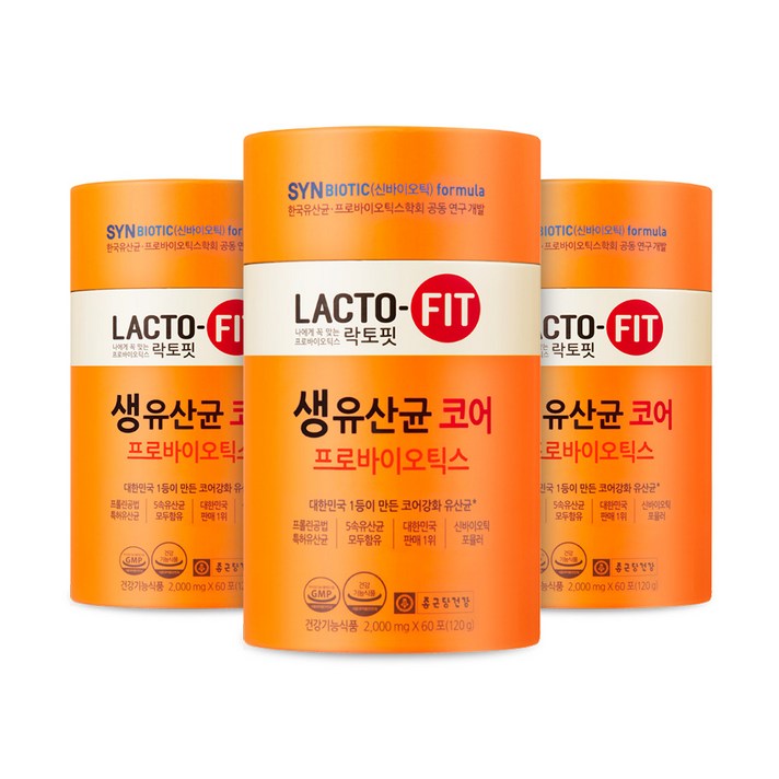 종근당 락토핏 생유산균 코어, 120g, 3개