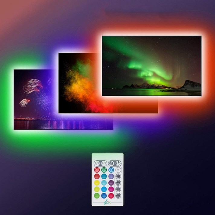 비상 PC 모니터 간접등 무드등 USB RGB 붙이는 LED바 줄조명, 1.LED바200cm
