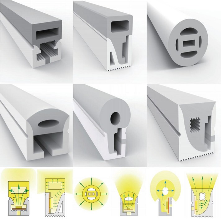 WS2812B WS2811 SK6812 5050 LED 네온 로프 튜브 실리콘 젤 유연한 스트립 라이트 소프트 램프 튜브 IP67 방수 장식|LED 스트립|, 1개, T1616 Edge, 5m