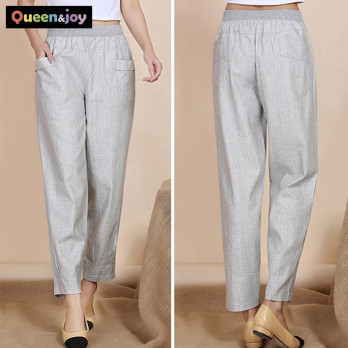 퀸앤조이 여름맞이 9부 린넨팬츠