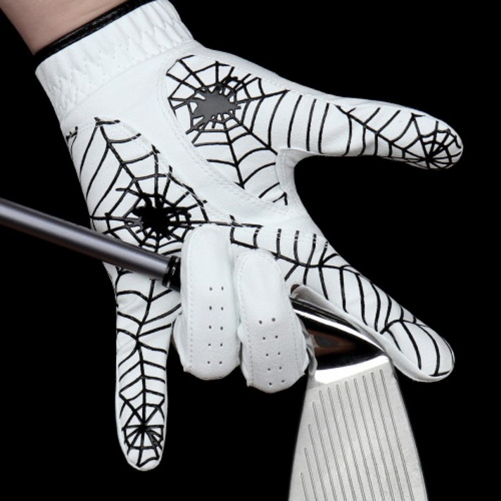 스포츠_ 고프트 스파이더웹 골프장갑 화이트에디션 블랙 왼손착용 오른손착용 SWG-BK, 선택완료