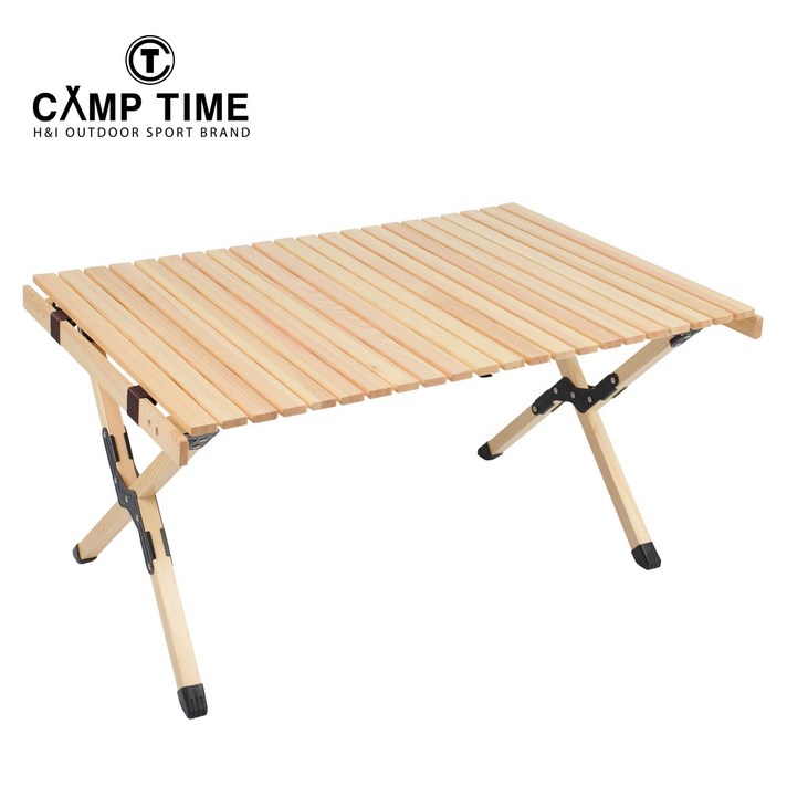 캠프타임 감성캠핑 접이식 우드 롤테이블