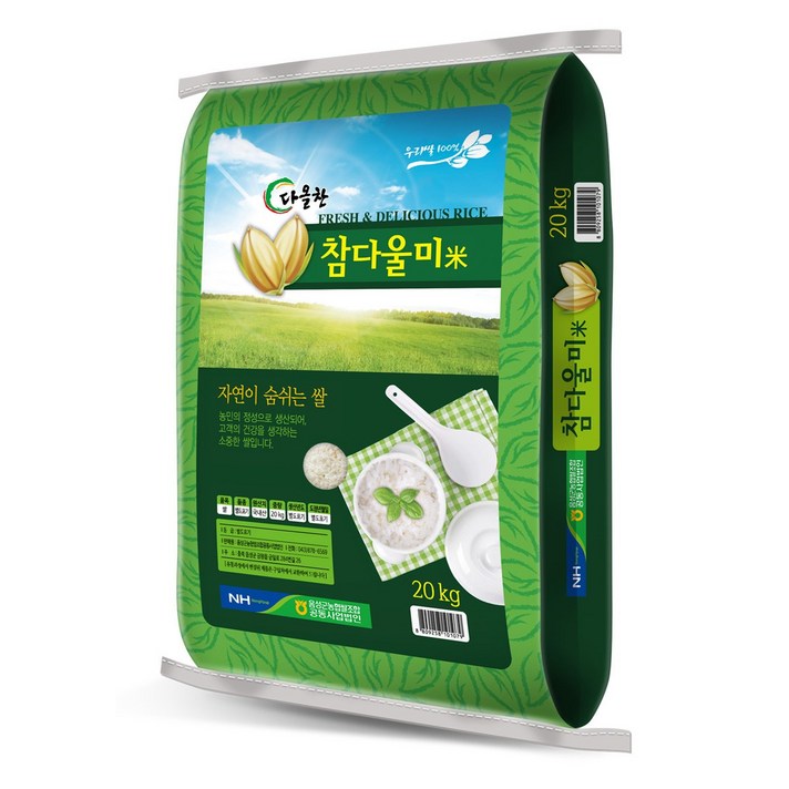 농협 2019년산 햅쌀 참다울미쌀(20kg), 1개, 20kg