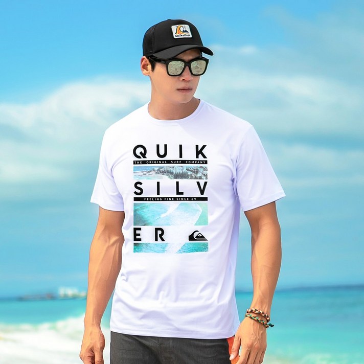 퀵실버 남성 반팔 래쉬가드 QS722WMT
