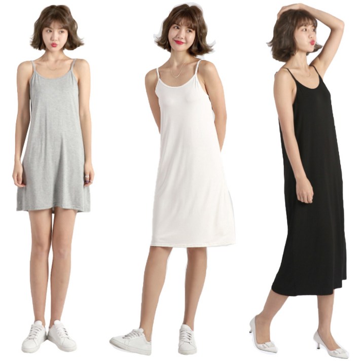 (당일배송) 이너원피스 천연모달원단 슬립 롱 기본 길이선택 잠옷 원피스 속치마 NY674