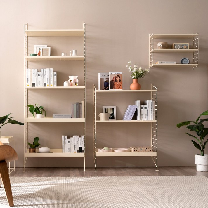 무어 스트링 3단 철제선반/shelf/벽선반, 바닐라
