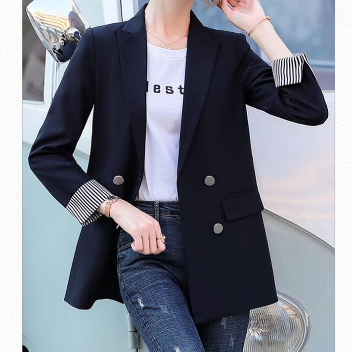 여성 봄가을 시크한 세련된 기본 수트 정장 심플 데일리 아우터PA0916