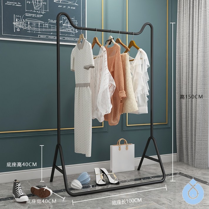 심플하고 모던 고양이 인테리어 골드철제행거 4사이즈 화이트 블랙 골드, [블랙100 롱]