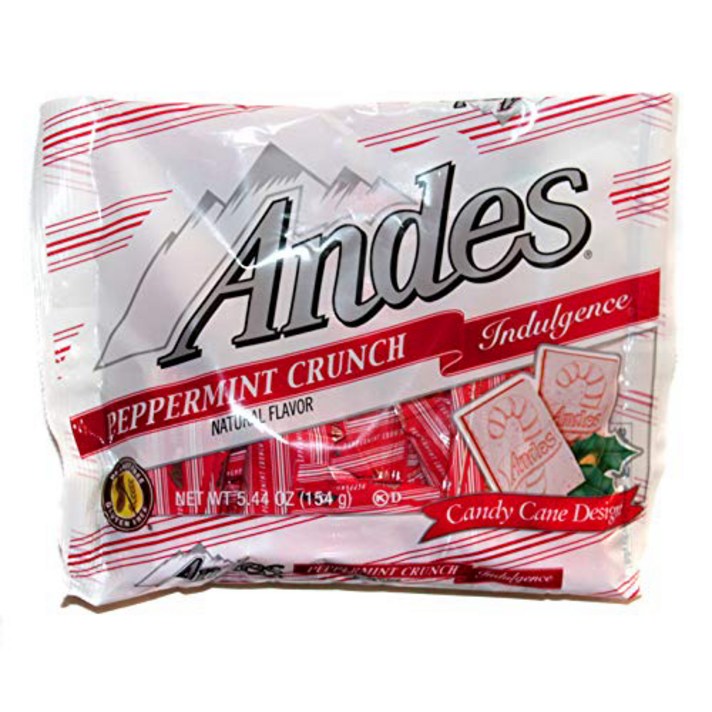 Andes (1) Bag Peppermint Crunch Indulgence - Individually Wrapped Holiday Mint Candy Pieces with Can, 1