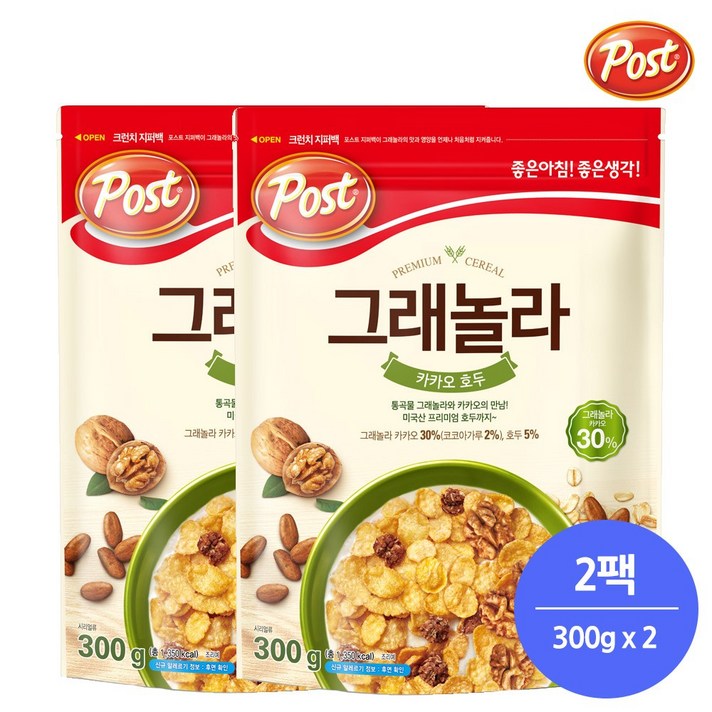 포스트 동서 카카오 호두, 300g, 2개