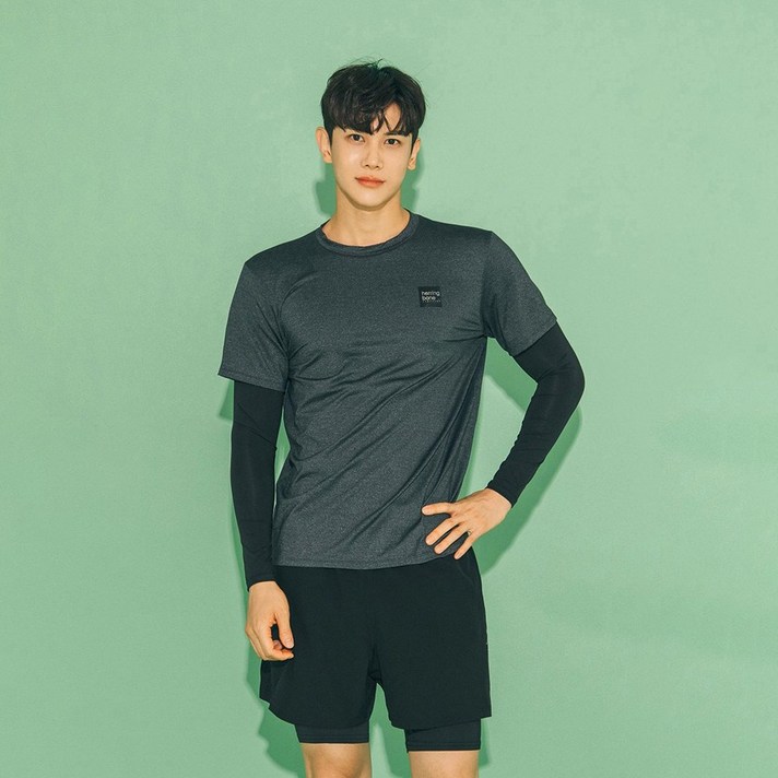 헤링본 남자 레깅스 일체형 래쉬가드팬츠 수영복 보드숏 비치웨어 반바지 해변 AC900M