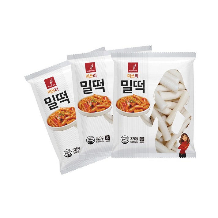 미쓰리 떡볶이 밀떡, 3개, 320g