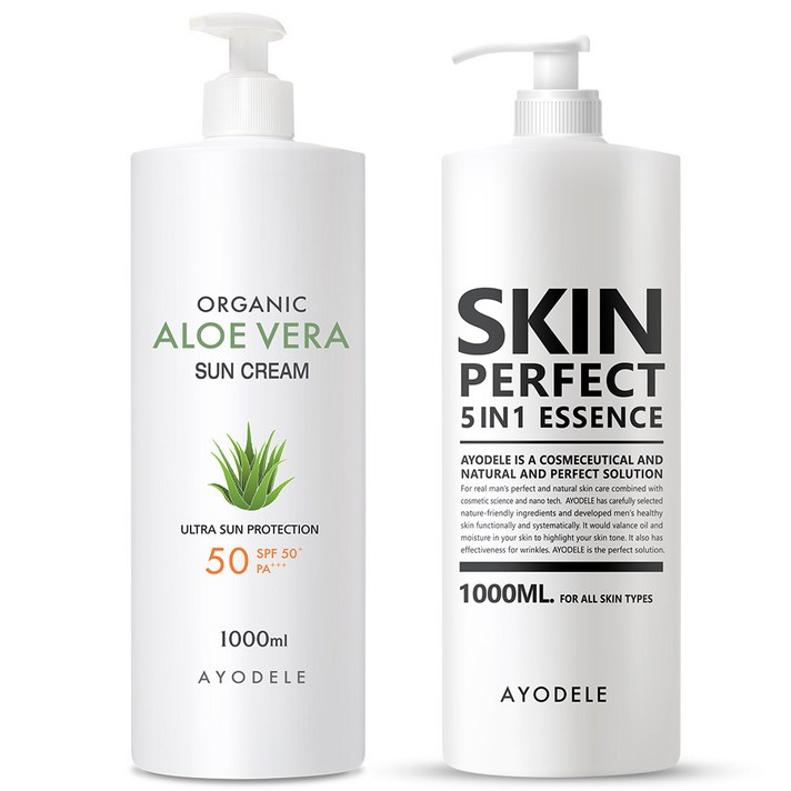 <한정판매> 아요델 알로에베라 화이트 톤업 선크림 1 000ml + 퍼펙트맨 남성 올인원 크림 1000ml, 1세트, 2000ml”> </div>
<div class=