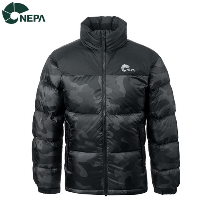 NEPA 네파 공용 포르테 프린트 구스다운자켓 블랙 7F72006