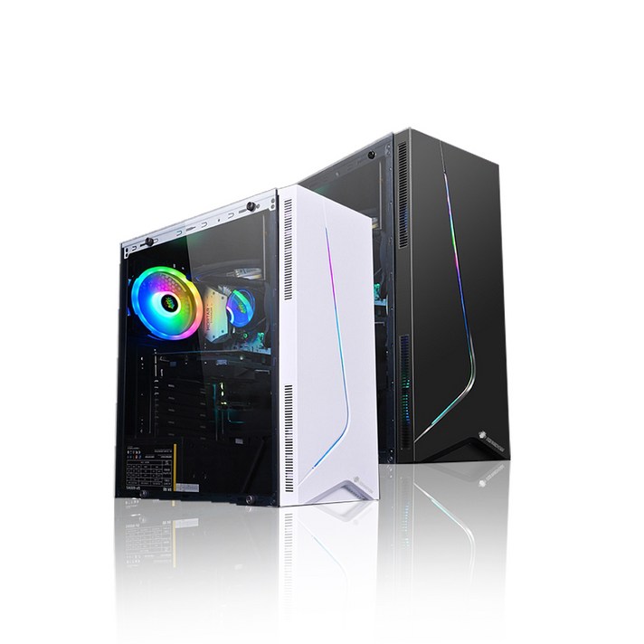 조립PC 게이밍 사무용본체 신품케이스 윈도우10포함, 1. 윈도우탑재 업무PC, 레이저블랙