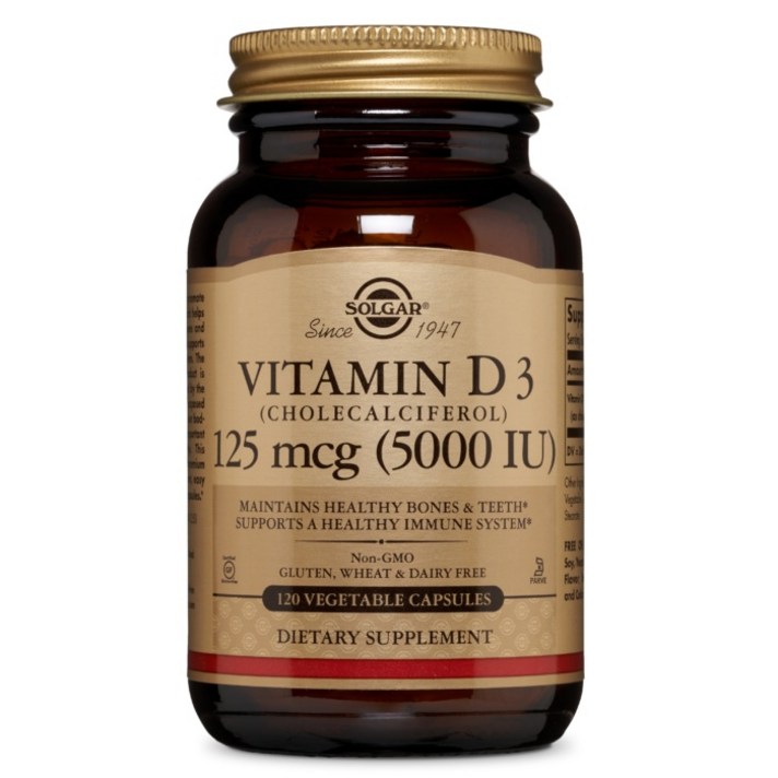 솔가 비타민 D3 5000IU 베지터블 캡슐, 120개입, 1개