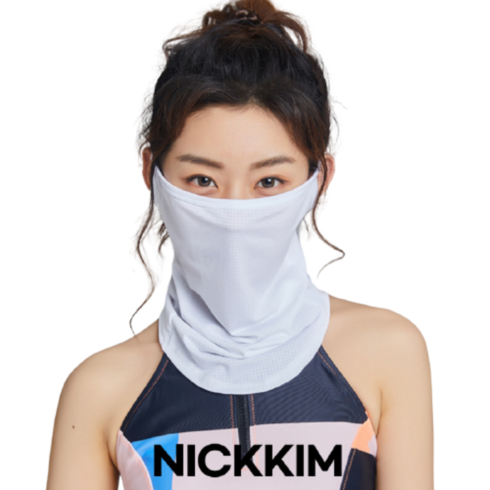 NICKKIM 닉킴 얼굴햇빛가리개 자외선차단 마스크 남성 여성 골프 스포츠 냉감 여름 쿨마스크, MS매쉬 화이트