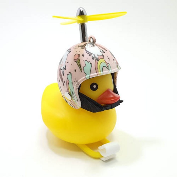 [서비스무료이벤트][당일발송] 바이크오리 러버덕 애몰라이트 오토바이오리 전동 킥보드악세사리 자전거후미등 오리벨 점멸등, 1개, 레인보우덕