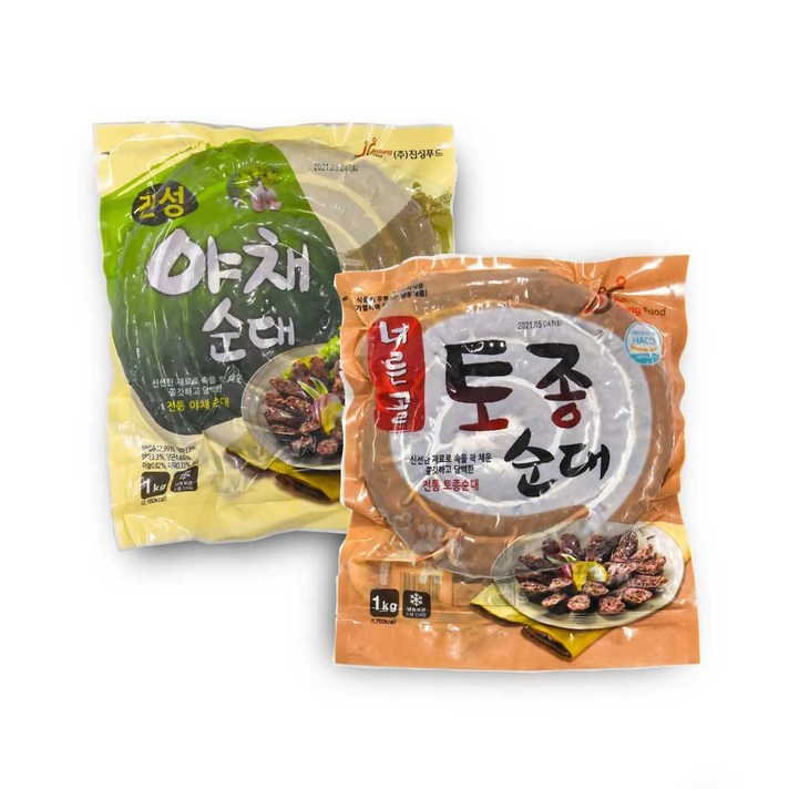 정직한밥상 너른골 토종순대1kg+야채순대1kg, 2개, 1kg