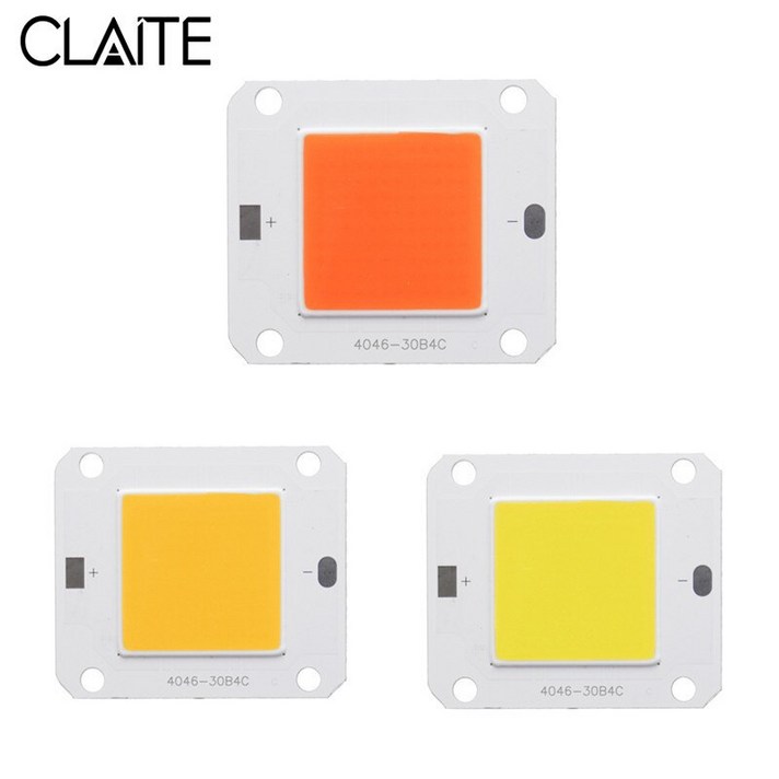 Claite cob led 성장 램프 칩 전체 스펙트럼 50 w diy led 식물 성장 빛 칩 화이트/따뜻한 화이트 DC12V 14V 실내에 대 한 led 칩|LED 식물 조명, 1개, Warm White3000-3200K, 단일