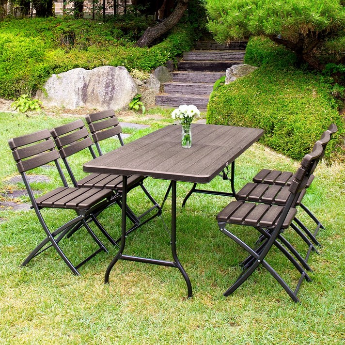 아르망 1800 브로몰딩 테이블 아르망의자 6개 세트 접이식 야외 공원 카페 인테리어 캠핑 휴대용 커피숍 테라스, 단일상품