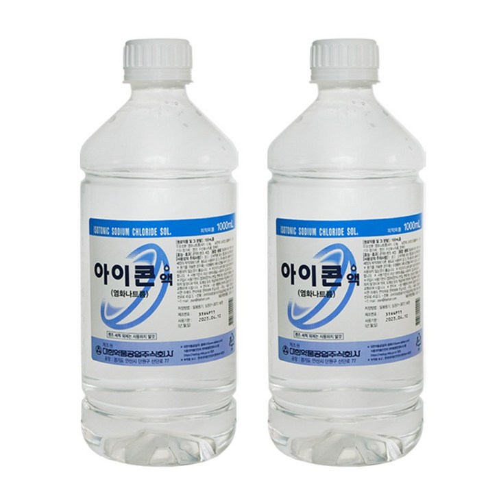 대한약품 아이콘액 식염수, 2병, 1000ml