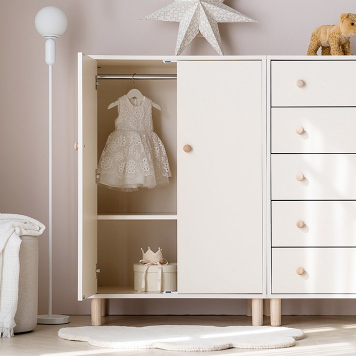 레이디가구 스칸딕 동그리 베이비 옷장, 밀크