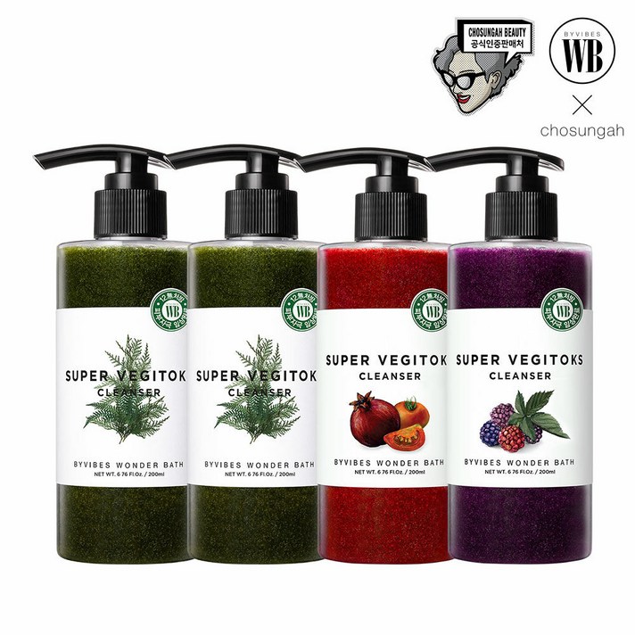 조성아 원더바스 슈퍼 베지톡스 클렌저 200ml x 4개 (총800ml), 그린4