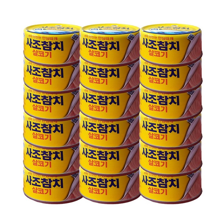 사조참치 살코기 안심따개, 100g, 18개