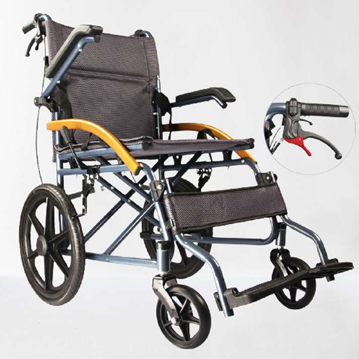경량 접이식 수동 일반형 휠체어 초경량 노인 여행용 휴대용 휠체어, F