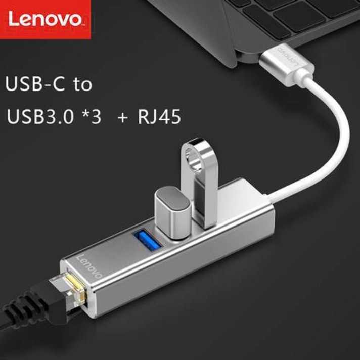 레노버 3 이더넷 RJ45 USB 3.0 허브 usb3.1 유형 -c USBc 3 포트 usb 기가, 상세내용참조