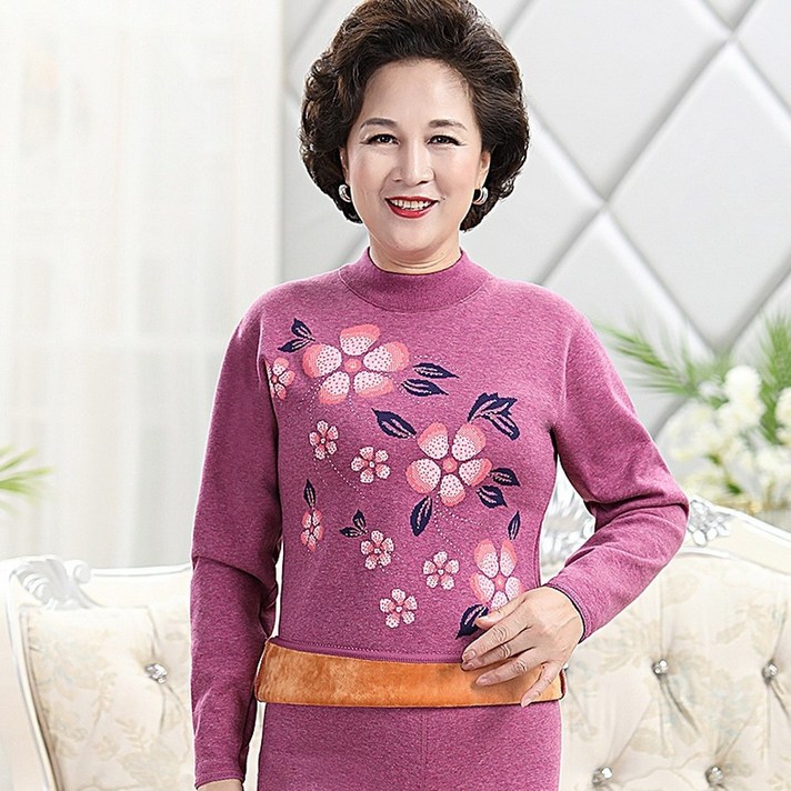중년 할머니 내복 노인 열 속옷 여성 벨벳 엄마 가을 바지 겨울 할머니생신선물 방한내의