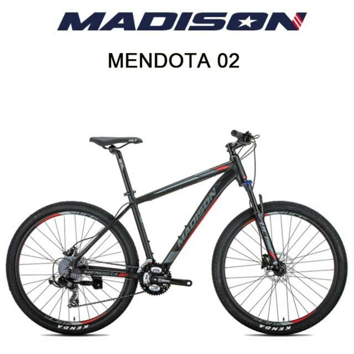 (완조립) 2021 매디슨바이크 멘도타02 27.5인치 24단 유압디스크 브레이크 알루미늄 MTB 자전거, 18인치/스텔스 블랙/레드