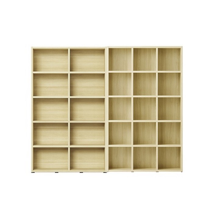 한샘 샘 와이드 책장 5단 120cm+샘 책장5단 120cm 시공 set (컬러 택1), 책장(컬러):메이플(C)