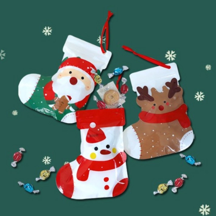 크리스마스 양말 선물 주머니 1개 랜덤