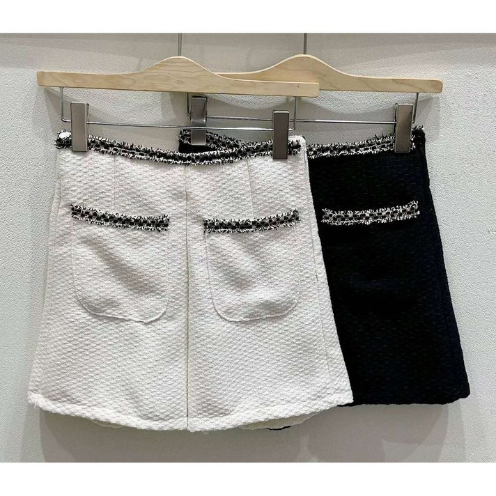 국내생산 여성 포인트 트위드 반바지