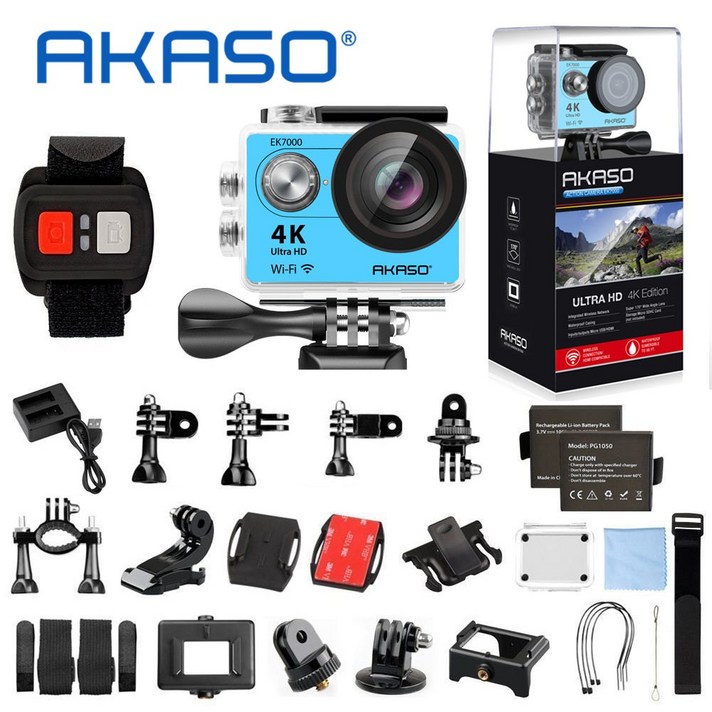 아카소 V50 EK7000 pro 4K Wifi 터치스크린 방수 액션캠 자전거 오토바이 블랙박스, EK7000푸른 색