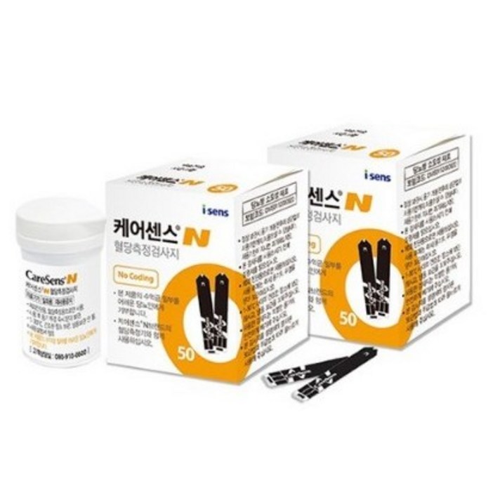 케어센스n 혈당 시험지 100매 혈당 측정 검사 지 더센헬스케어 출고, 1세트