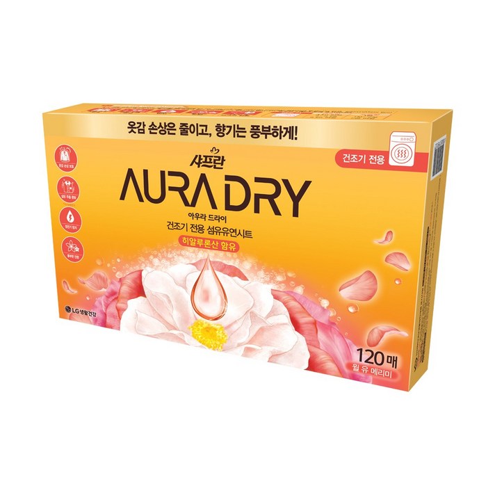 AURA 건조기 전용 섬유유연시트 윌유메리미 120매, 1개