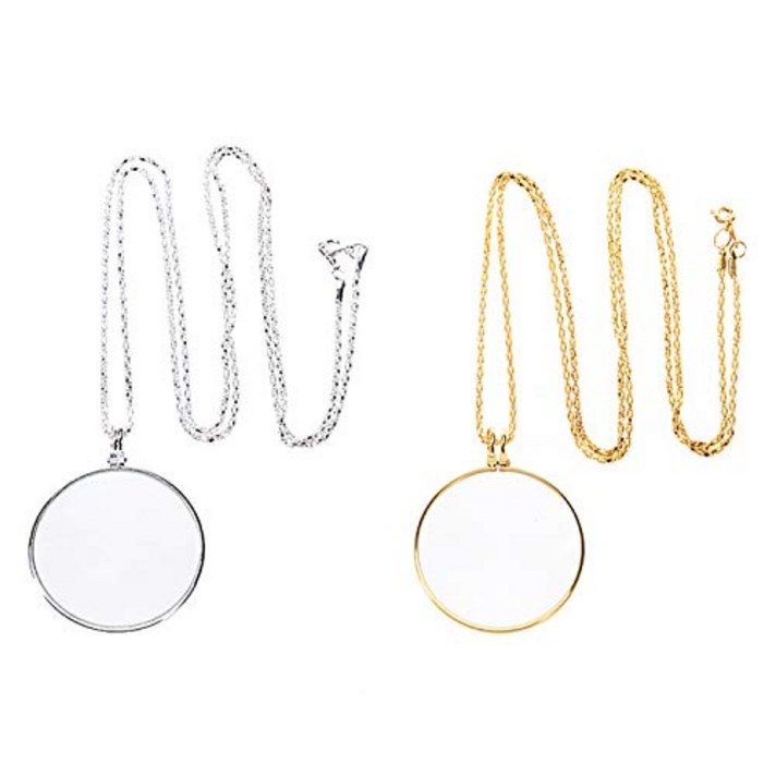 휴대가편한 목걸이형 돋보기 부모님선물, 골드