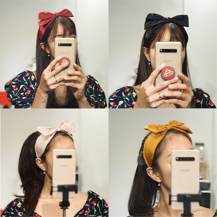 [끈나라] 명품 프라다원단 헤어밴드 리본 머리띠