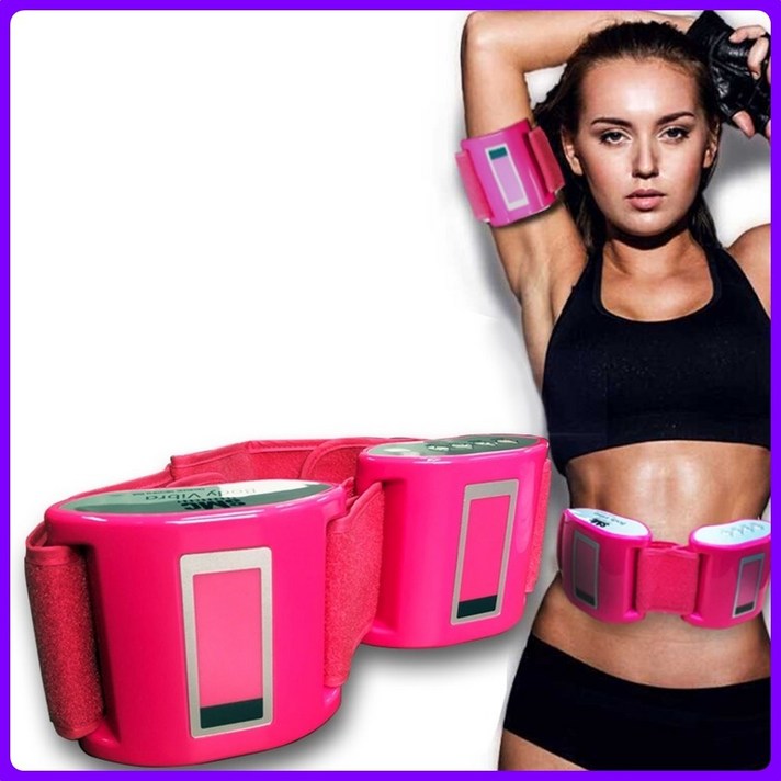 혀누닷컴 복부 진동 마사지 벨트 배 허리 다이어트 안마기계 뱃살 옆구리 전신 마사지기계, 핑크